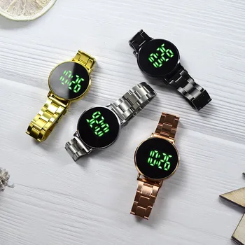 Moterų Skaitmeniniai Laikrodžiai Prabanga kalnų krištolas Vyrų Sportas Žiūrėti Nerūdijančio Plieno Watchband Vandeniui LED Elektroninis Laikrodis zegarek damski