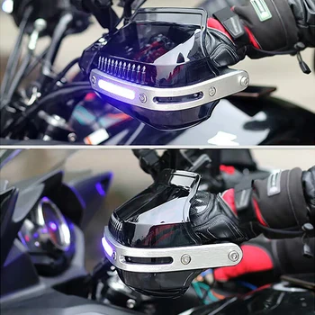Motociklams Handguard LED Dienos veikia šviesos Ranka guard rankena raštas prekinis, galinis stiklo Posūkio signalo lemputė motos apima