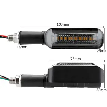 Motociklo Posūkio Signalai, 2 in 1 Indikatorių Rodikliai 2vnt/komplektas DRL LED Posūkio Signalo Lemputė Tekančio Vandens Flasher Universalus galinių žibintų