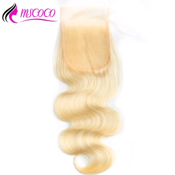 Mscoco Kūno Banga 613 Ryšulius Su Uždarymo Remy Human Hair Rusijos Plaukų Pynimas Ryšulius Su Nėrinių Uždarymo Šviesūs Plaukai Priauginimui
