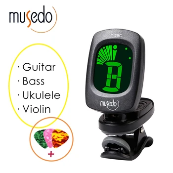 Musedo Clip-on Chromatines Universalus Skaitmeninis Imtuvas LCD Ekranas Pasukti Gitaros Derintuvas Įrašą, Gitara,Bosinė gitara, Smuikas,Ukulėle