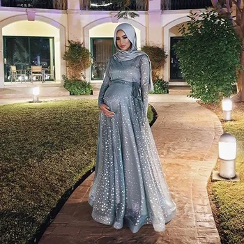 Musulmonų Suknelė abaja, Nėščios Moterys, Grindų ilgio Suknelė Musulmonų Plius Dydis Prarasti Elegancijos Motinystės Ilgai nėštumo suknelė vestidos