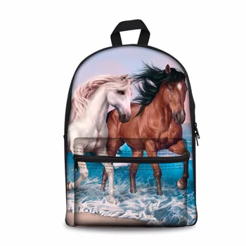 Mėnesiena Arklių spausdinimo kuprinė mokyklos krepšiai paaugliai, mergaitės, berniukai studentų kuprinę bookbag packbag kids mochila pieno stiklo 2018