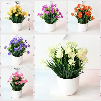 NAUJAS 1pcs Dirbtinių Gėlių Vazoninių Darbalaukio Padirbtų Augalų Bonsai Plastiko Netikrą Gėlių Vazoninių Augalų Sode Deocration Prekes