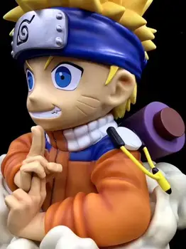 NAUJAS 50cm Uzumaki Naruto Shippuden Anime Modelis Vaikystės Q Versija 1:1 Naruto Figma GK PVC Veiksmų Skaičius, Statula Kolekcines Žaislas