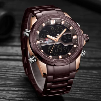 NAVIFORCE Top Brand Vyrų Laikrodžiai LED Analoginis Skaitmeninis ir Kvarcinis Laikrodis Dizaino Sporto Žiūrėti Vyrų Laikrodžiai vyriški Reloj Hombre