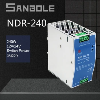 NDR-240-24 Ultra Plonas DIN Bėgelio Montuojamas 24V 10A Pramonės Kontrolės Drive Cabinet Perjungti Maitinimo