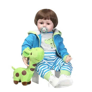 NPK 60cm Silikono Reborn Baby Doll vaikams vaikystės draugas, Dovana Mergaitei, 24 Colių Bebe Gyvas Minkštas Žaislas Bebes Atgimsta Brinquedo lėlės