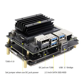 NVIDIA Jetson Nano 2,5 colio SATA SSD/HDD Saugojimo Plėtros Valdybos, T300 V1.0 Skydas su USB 3.1 Jumper Palaiko 4TB 2.5