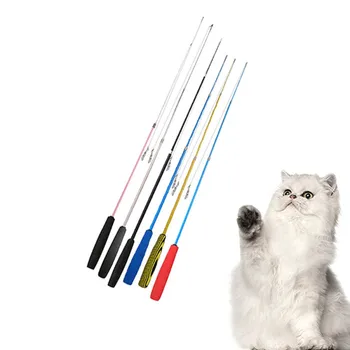 Naminių gyvūnėlių, Kačių Žaislas Trijų skyrių Teleskopinė Kibinimas Cat Stick Funny Cat Lazdelė Žaislas, be Katė Pakeitimo Plunksnų Žaislas Priedai