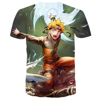 Naruto 3D T-marškinėliai Vyrams, Moterims trumpomis Rankovėmis Spausdinti Naruto cosplay kostiumų T shirts Summer Tee marškinėliai Berniukams/Mergaitėms Mados Viršūnes