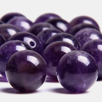 Natūralių A Amethysts Granules, Violetinė kvarco Kristalų Akmens Raundas 6 8 10 12 mm tarpine Prarasti Karoliukai Papuošalai Priėmimo rankų darbo apyrankė