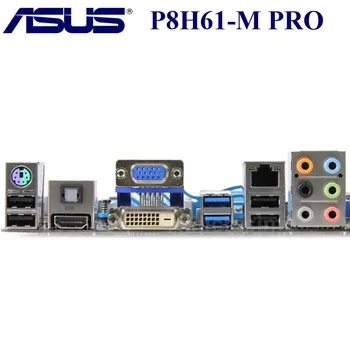 Naudojami ASUS P8H61-M Pro Originalus ASUS P8 H61 M plokštę uATX LGA1155 DDR 3 DVI VGA USB3.0 16GB Darbalaukio Asus Mainboard H61