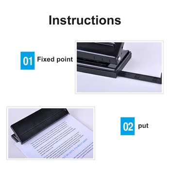 Naudojimo instrukcija 6 Skyles Perforatorius Reguliuojamu Universalus Puncher Failų Popierinių Dokumentų QJY99