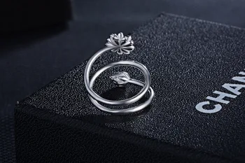 Nauja Siunta 925 Sterlingas Sidabro Žiedai Lotoso Gėlė, Žiedai Smulkūs Papuošalai Moterims Žiedas Vestuves Gimtadienis Aukščiausios Kokybės