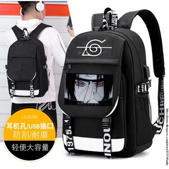 Nauja Stiliaus Anime Naruto Modelio Kuprinė su USB Įkrovimo lizdas Schoolbags Berniukų, Mergaičių Paauglių, Studentų 2021