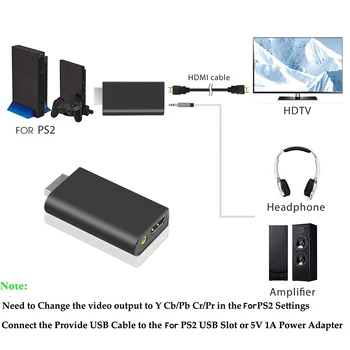 Nauja Vyrų ir Moterų, už PS2 Ekranas, HDMI suderinamus Keitiklis, Garso ir Vaizdo Konvertuoti 3.5 mm HDMI Adapteris PS2 1W 3W 5W Modelis
