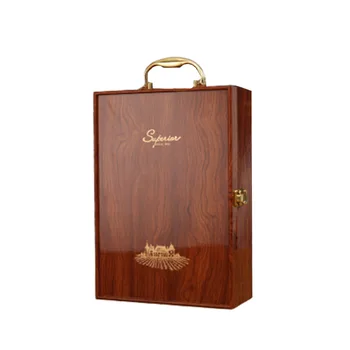 Nauja stiliaus dvigubos odos dėžutė aukštos klasės raudonas vynas, dovanų dėžutėje dvigubas medinis butelis vyno dėžutė namų saugojimas organizatorius