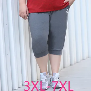 Nauja vasaros plius dydis šortai moterims didelis atsitiktinis palaidų elastinga juosmens moteriški sportiniai šortai pilka juoda 3XL 4XL 5XL 6XL 7XL