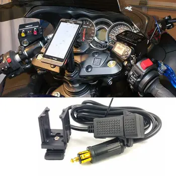 Naujas 12V-24V Vandeniui Motociklą DIN Hella Powerlet Kištukas 2.1 Dual USB Įkroviklio Lizdas Maitinimo Adapteris Su 1,8 m Kabeliu BMW