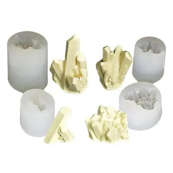 Naujas 3D Kristalų Skiltyje Silikono Formos Saldainiai Formų Šokolado Liejimo formos Crystal Aromato Akmens Liejimo formos