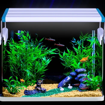Naujas Akvariumas Šviesos Super Slim Žuvų Bakas Vandens Augalų Auga Apšvietimo Vandeniui Įrašą Mėlyna LED Lempos 18-58cm Žuvų Bakas