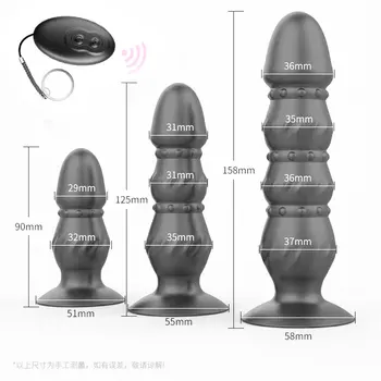 Naujas Analinis Vibratorius Vibruojančiu Prostatos Vibracijos Massager Vyrams 3 Dydis Silikono Analinis Butt Plug Nuotolinio Valdymo Sekso žaisliukai Suaugusiems