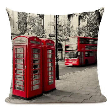 Naujas Britų Stiliaus Londono Namų Tekstilės Dekoratyvinis Sofa-Lova, Pagalvėlė Apima, Mesti Pagalvės Užvalkalą Derliaus Medvilnės Skalbiniai Rožinė Raudona Pagalvių Užvalkalai
