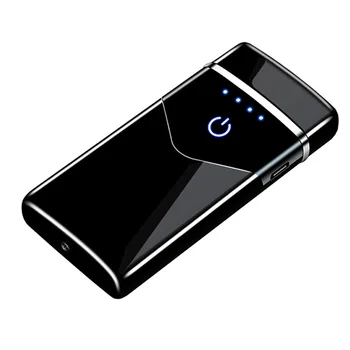 Naujas Dual Lanko USB Žiebtuvėlis Metalo Įkraunamas Elektroninės Lengvesni LED Ekranas Plazmos Energijos Ekranas Thunder Lengvesni Dalykėlių Vyras