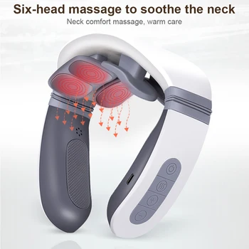 Naujas EPS Elektros Kaklo Masažas Magnetinio Impulso gimdos Kaklelio Massager Pažangios Balso Įkrovimo 6 Galvutes 12 Įrankius, 5 Režimai Massager