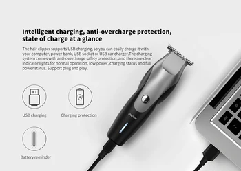 Naujas Mijia Enchen Hummingbird Elektriniai Plaukų Clipper 10W USB Įkrovimo Mažai Triukšmo Plaukų Žirklės su 3 Plaukų Šukos