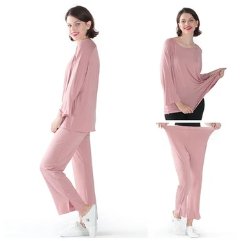 Naujas Moterų Pižama 2 Vnt Rinkiniai Sleepwear Atsitiktinis Didelio Elastingumo Rudens Žiemos Medvilnės Atsitiktinis Palaidų Pižama Rinkiniai Pyjama Femme