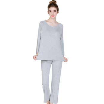 Naujas Moterų Pižama 2 Vnt Rinkiniai Sleepwear Atsitiktinis Didelio Elastingumo Rudens Žiemos Medvilnės Atsitiktinis Palaidų Pižama Rinkiniai Pyjama Femme