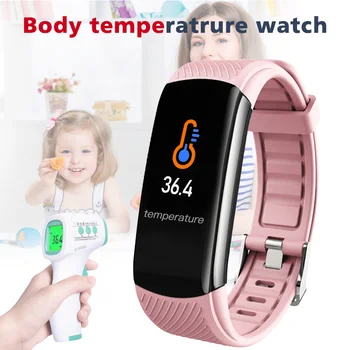 Naujas Smart Watch Moterų, Vyrų Kūno Temperatūra Priemonė Smartwatch Fitness Tracker Širdies ritmo Monitorius 