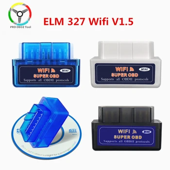 Naujas Super Mini ELM 327 V1.5 WiFi ELM327 OBD2 V 1 5 