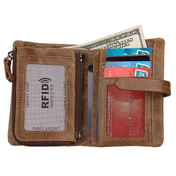 Naujas atvykimo natūralios odos vyrų piniginės Retro Aukštos kokybės Įvairių kortelės trumpas piniginės, vyriškos Karvės Odos RFID Kortelės Turėtojas Carteira