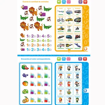 Naujas ispanų Ir anglų kalba dviem kalbomis, Audio knygų Elektroninės garsinės knygos Vaikų Švietimo Žaislai Ikimokyklinio Ugdymo Knygų Span