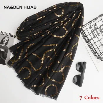 Naujas spausdinti Virtual print elegantiškas stilius hijab Mados gražus hijabs Šalikai Moterų skara minkštos Medvilnės duslintuvo skara 10pc/daug