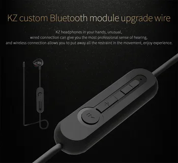 Naujausias Originalus KZ ZST/ZS5/ZS3/ED12 Bluetooth Kabelis 4.1 Wireless Išplėstinė Atnaujinti Modulis 85cm Kabelis KZ Ausinės