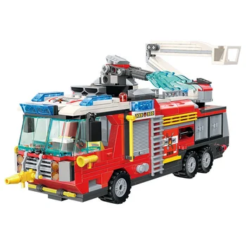 Nauji Karšto Apšviesti oro Uosto Priešgaisrinės Gelbėjimo Variklio Blokai Modelis Kit Plytų Vaikams mokomieji Žaislai Vaikams Dovanos