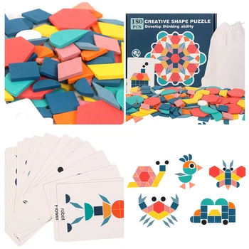 Nauji Vaikiški Mediniai 3D Dėlionės Protingas Valdybos Kūdikių Montessori Ugdymo Mokymosi Žaislai Vaikams Geometrinės Formos Dėlionės, Žaislų