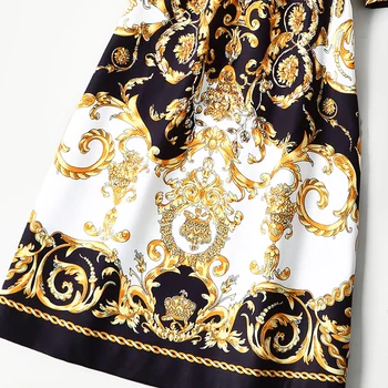 Naujų drabužių Europos, Amerikos prekės ženklo aukštos klasės boutique OLIS priemiestinių trumpas rankovėmis totem rodo, plonas temperamentas suknelė