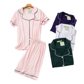 Naujų pardavimo jaukus modalinis Porų šortai pižama komplektai moterų ir vyrų sleepwear korėjos Vasaros trumpomis rankovėmis, pižamos, šortai moterims