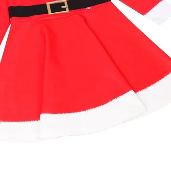 Naujųjų Metų mergytę Raudona Kalėdų Dress Mergina Linksmų Kalėdų Suknelė Vaikai Vaikai Medvilnės Spausdinti Suknelė Mergaitėms Kalėdų Senelio Kostiumas