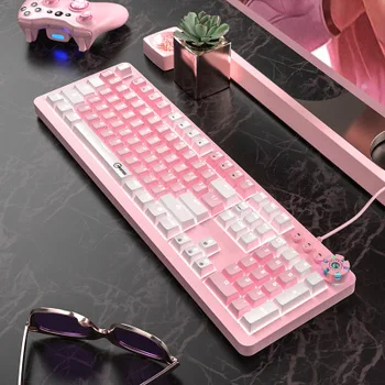 Nekilnojamojo mechaninė pink klaviatūros mergina širdies žaidimas skirtas žaidimų pardavimai žalioji ašis