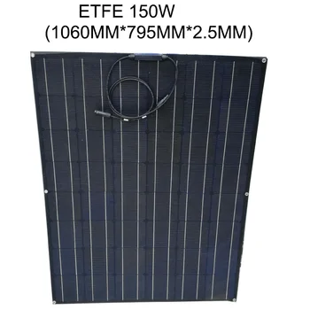 Nemokamas Pristatymas 150W ETFE Lanksčias saulės skydelis 24V Monokristalinius saulės elementų 24V Saulės Baterijos Home Sistema, Rinkinys, Skirtas 