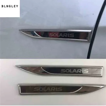 Nemokamas pristatymas 2vnt/daug nerūdijančio plieno abi pusės Sparnas apdailos dangtelis Hyundai SOLARIS automobilių reikmenys