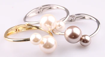 Nemokamas pristatymas naujos metalo didelių ir mažų perlų atidaryti moterų lydinio bangle apyrankės vyrams moterys, atostogų dovanų
