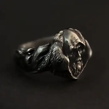 Nerūdijančio Plieno Žiedas Šiaurės Šalių Mitologija Odin Didžiojo Dievo Žiedas Vikingų Kariai Arkties Vilkas Žiedas Hip-Hop, Punk Žiedas Papuošalai, Dovanos