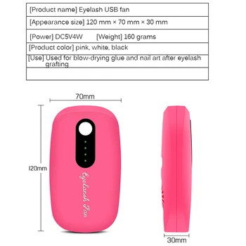 Nešiojamas USB Mini Ventiliatorius Blakstienų Džiovintuvas Oro Pūstuvas Klijai Greitai Sausas Netikrų Blakstienų Pratęsimo Tušas Džiovintuvas Makiažo Priemonės 3 Spalvų gerbėjai